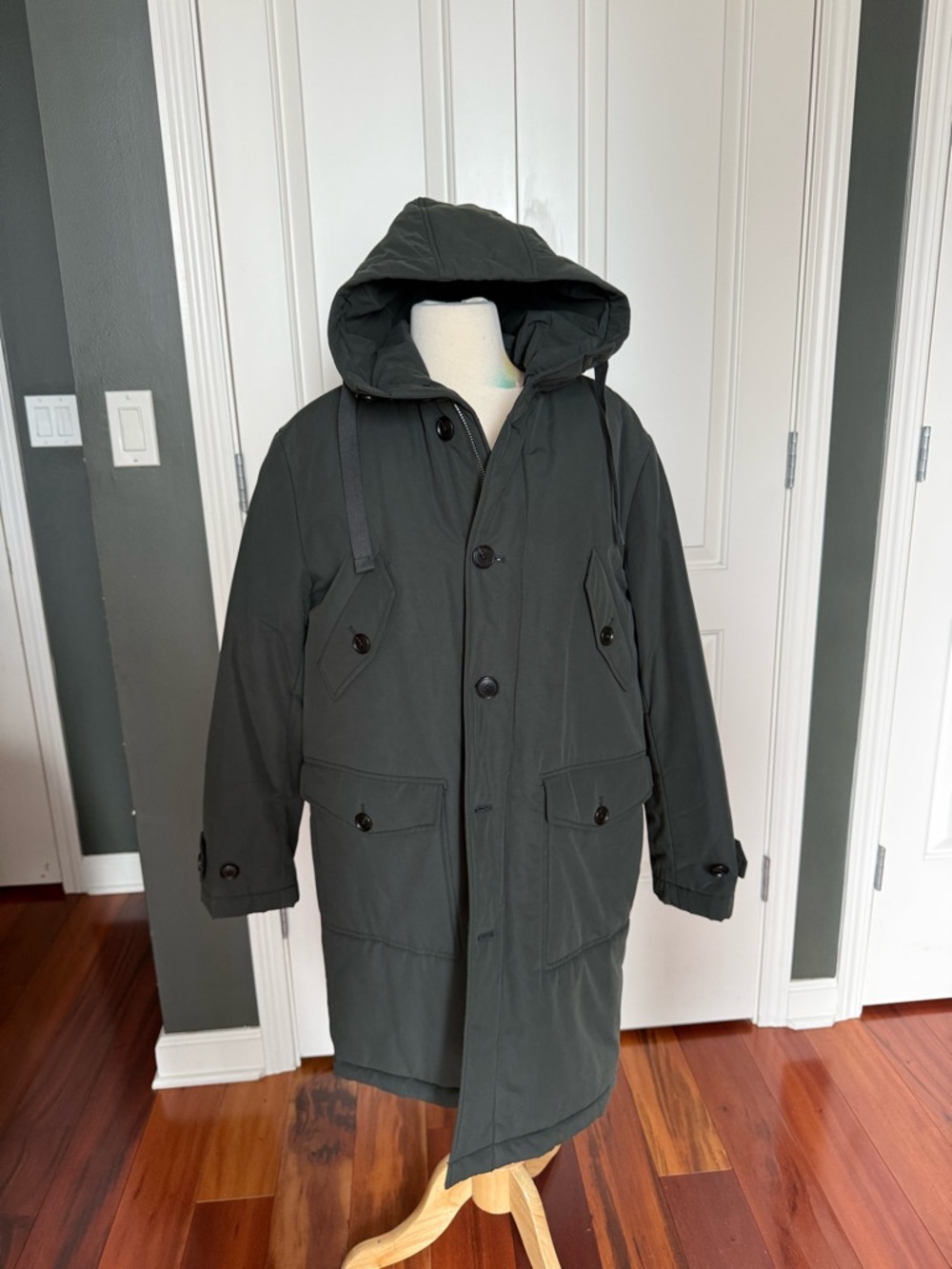 BNWT Club Monaco Men's Dark Green Hooded Parka